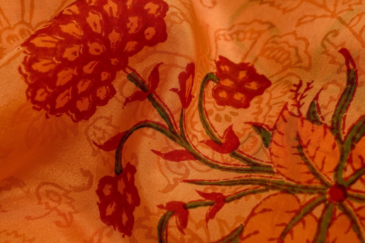Serene Flora Mulberry Silk Sari