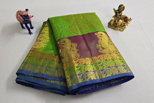 Block printed Light weight Kanjivaram Silk Saree by Shreenivas Silks PSSR015592