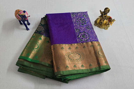 Block printed Light weight Kanjivaram Silk Saree by Shreenivas Silks PSSR015594