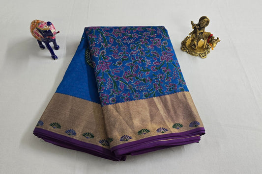 Block printed Light weight Kanjivaram Silk Saree by Shreenivas Silks PSSR015595