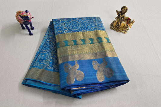 Block printed Light weight Kanjivaram Silk Saree by Shreenivas Silks PSSR015596