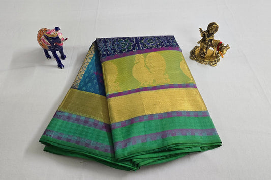 Block printed Light weight Kanjivaram Silk Saree by Shreenivas Silks PSSR015599