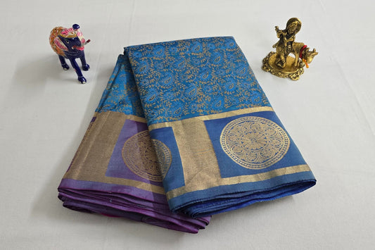 Block printed Light weight Kanjivaram Silk Saree by Shreenivas Silks PSSR015608