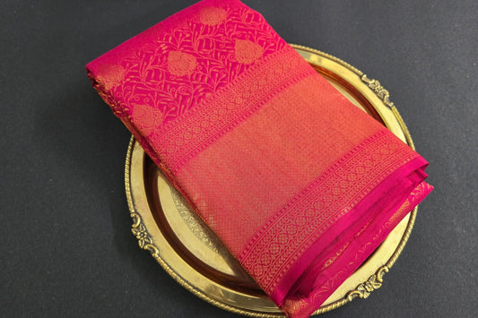 Maroon Brocade Kanjivaram Silk Saree by Tharakaram PSTK04055
