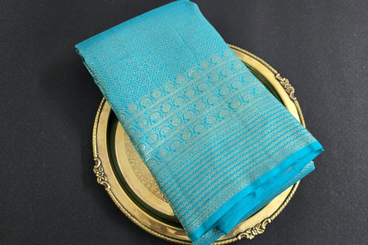 Blue Kanjivaram Silk Saree by Tharakaram PSTK04056
