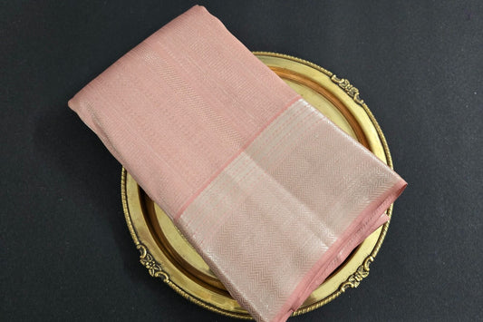 Mild Peach Kanjivaram Silk Saree by Tharakaram PSTK04070