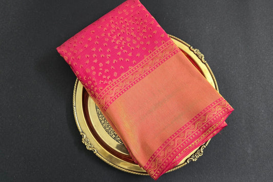 Reddish Pink Kanjivaram Silk Saree by Tharakaram PSTK04077