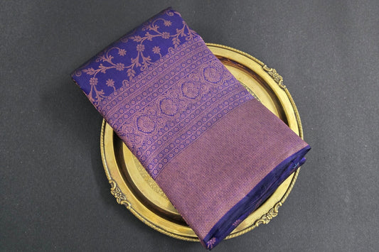Dark Blue Kanjivaram Silk Saree by Tharakaram PSTK04086