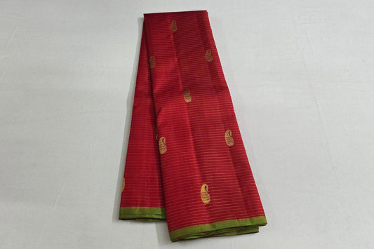 Chilly red Kanchipuram silk saree