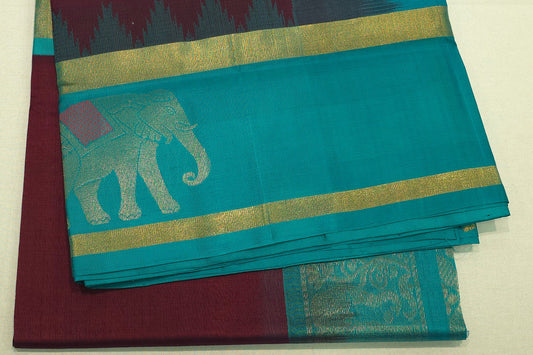 Plain silk cotton saree