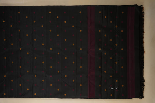 Black borderless Kanjivaram Silk Saree by Shreenivas Silks PSSR017770