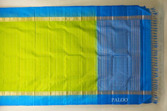 Parrot Green Light Weight Kanjivaram Silk Sareepaloo