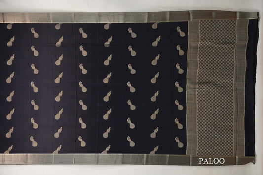 Black Mysore Silk Saree by Shreenivas Silks paloo