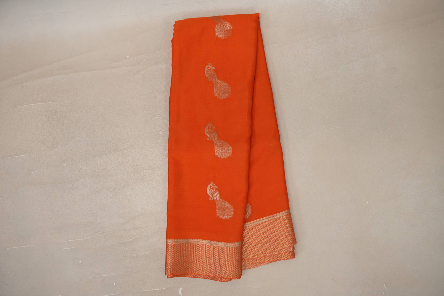 Burnt Orange Mysore Silk Saree by Shreenivas Silks PSSR0110003