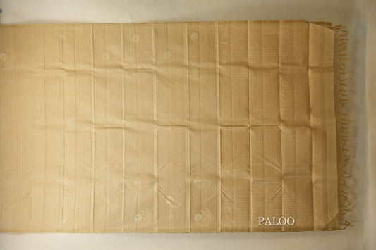 Beige Gold Light Weight Kanjivaram Silk Saree paloo