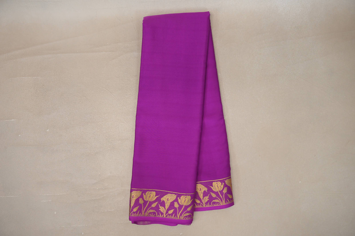 Magenta Purple Mysore Silk Saree by Shreenivas Silks