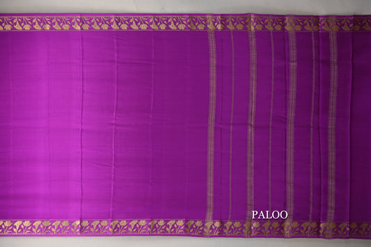 Magenta Purple Mysore Silk Saree by Shreenivas Silks paloo