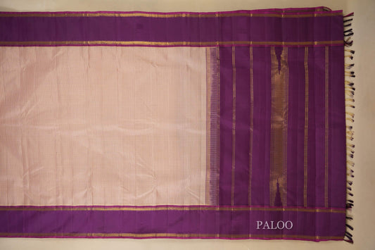 Off Vintage Kanjivaram Silk Saree paloo