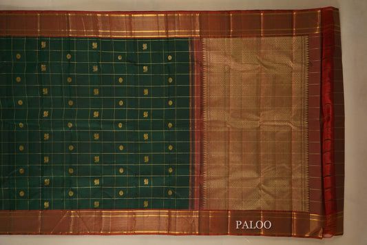 Green Vintage Kanjivaram Silk Saree PALOO
