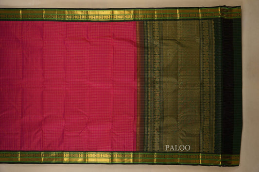 Pink Kanjivaram Silk Saree paloo