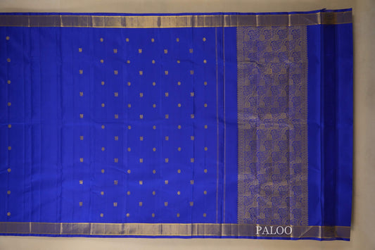 Blue Kanjivaram Silk Saree paloo
