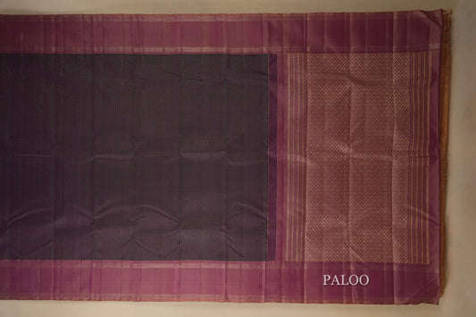 Dark purple kanjivaram silk Saree paloo