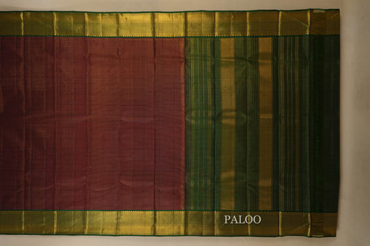Coffee Brown Kanjivaram Silk Saree paloo