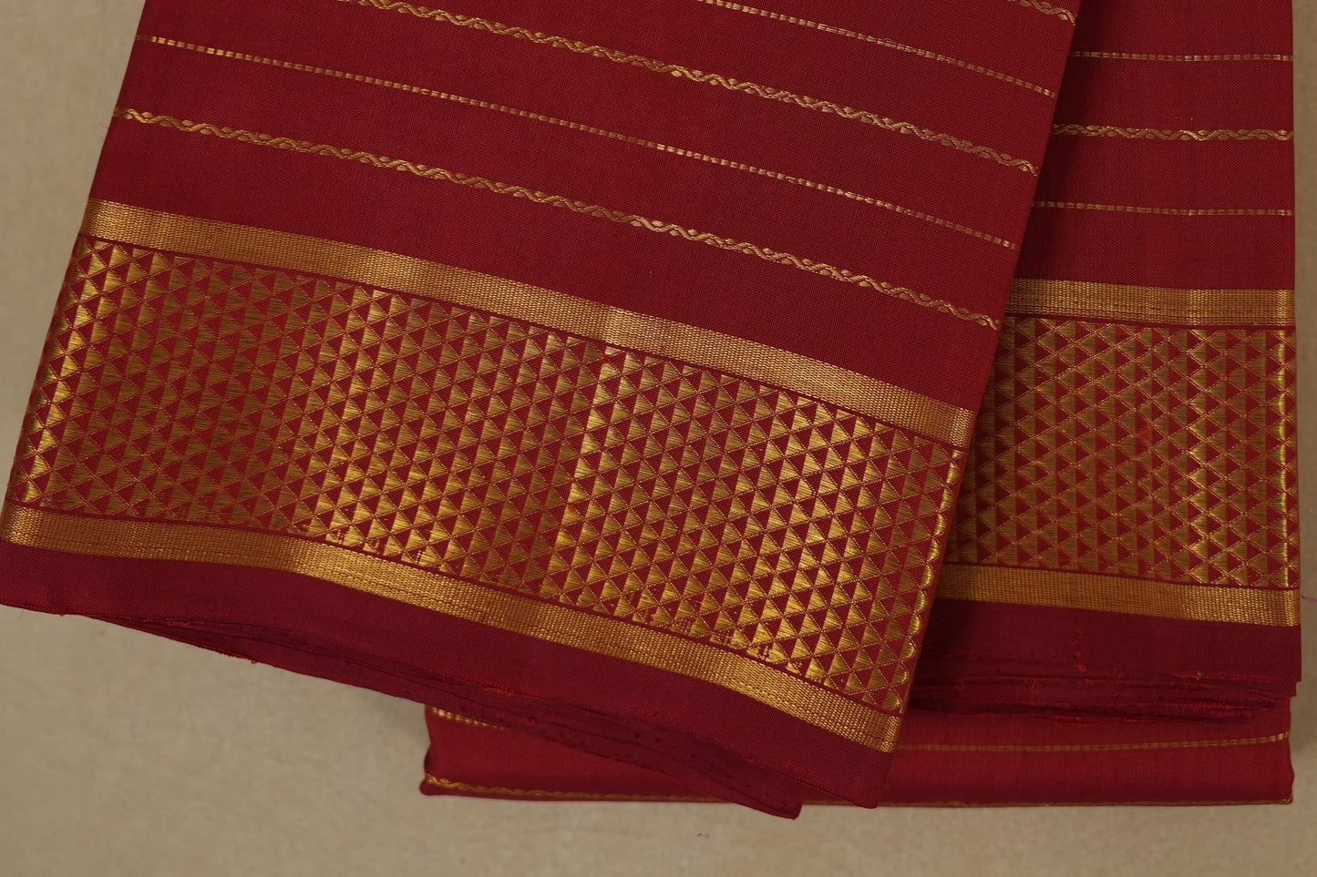 Maroon Kanjivaram Silk Saree borde