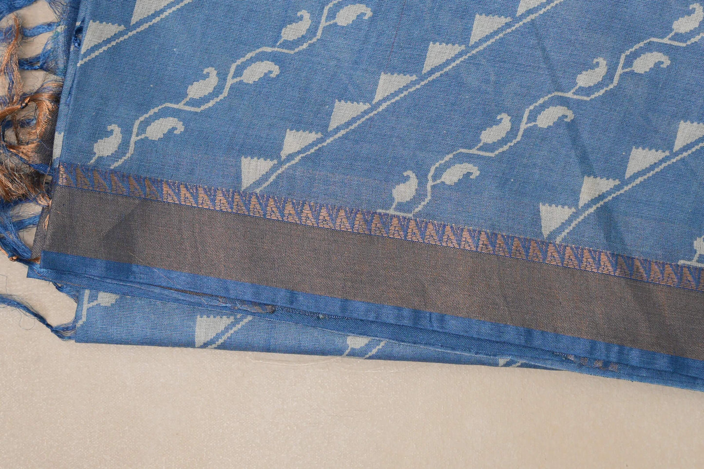 Dusty blue Bhagalpur Tussar silk saree by Shreenivas silks PSSR018835 - Parisera