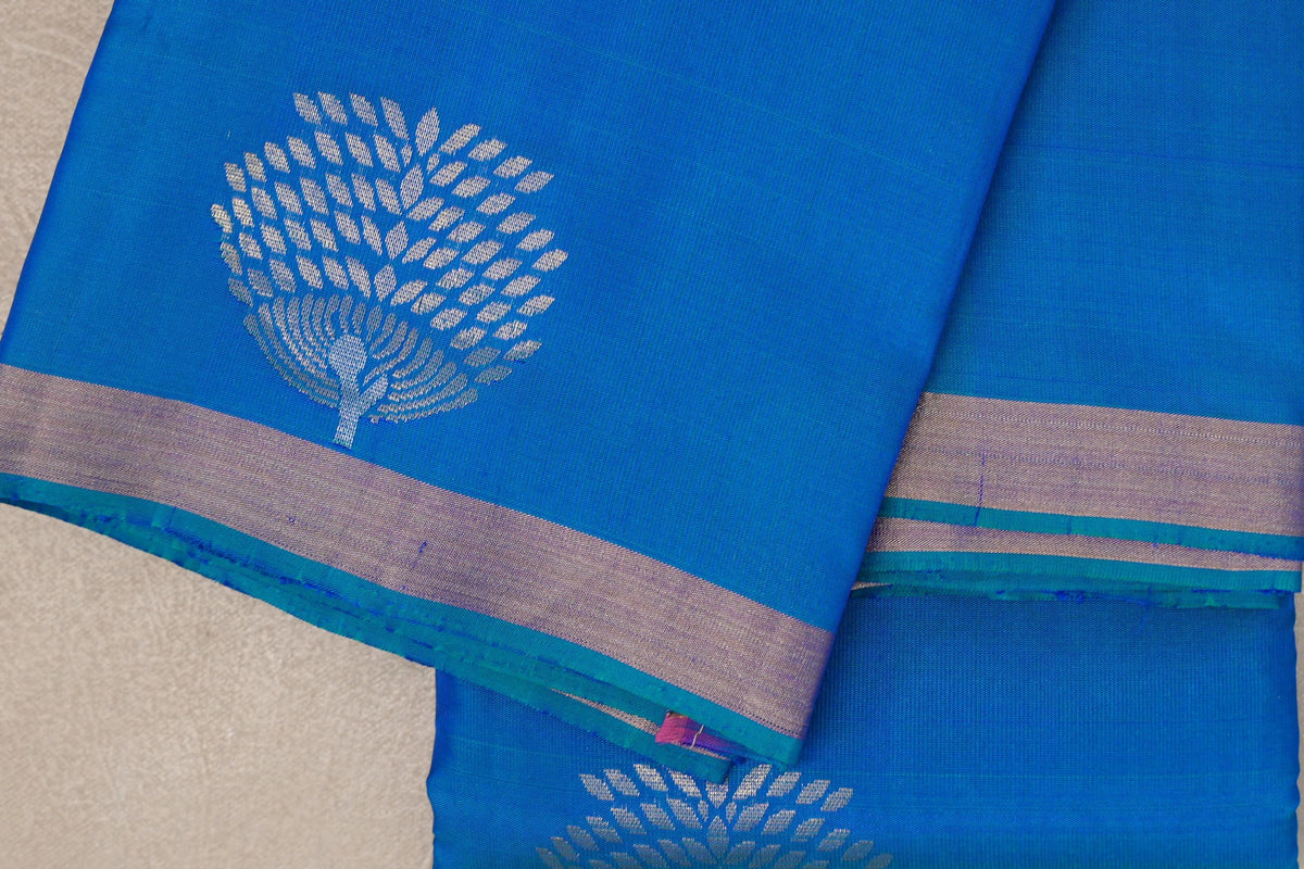 Peacock Blue Light Weight Kanchipuram Silk Saree by Shreenivas Silks PSSR0110022