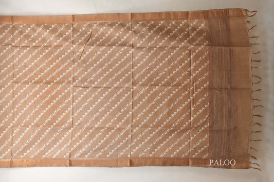 Sand brown with Antique Gold borders Bhagalpur Tussar silk saree by Shreenivas silks PSSR018840