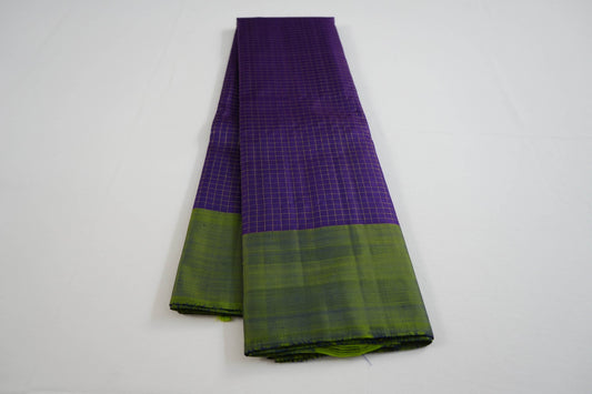 checked kanchipuram silk saree