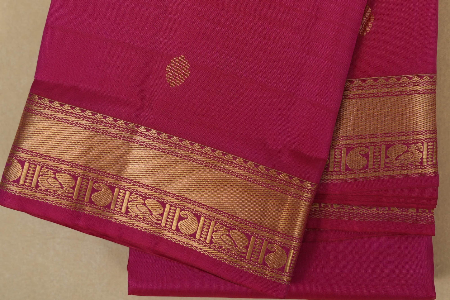 Pink Light Weight Kanjivaram Silk Saree border