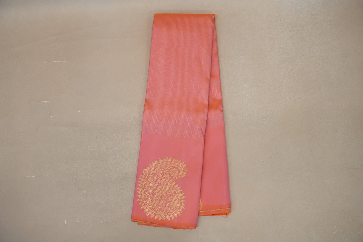 Pinkish orange Vintage Kanjivaram Silk Saree by Shreenivas Silks PSSR018863