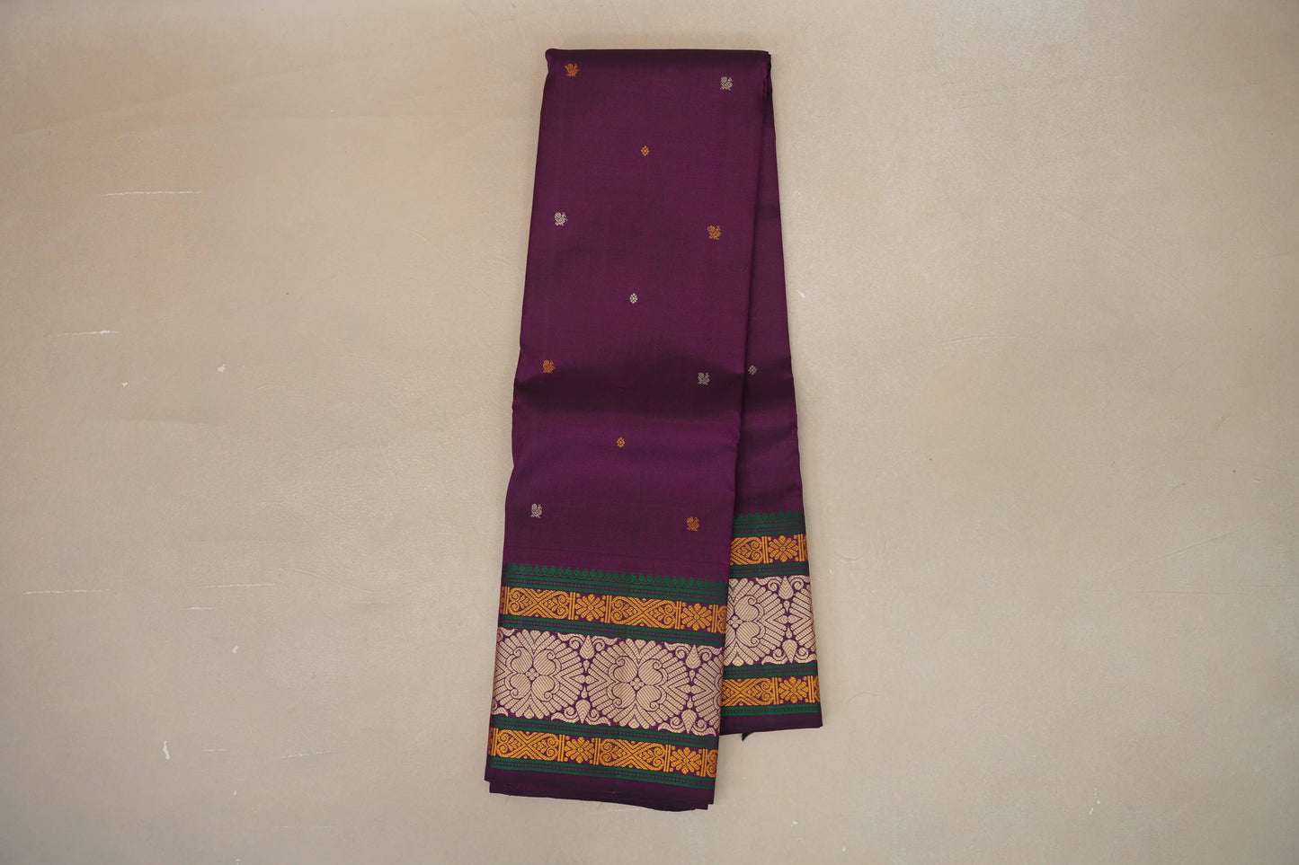 Deep purple Vintage Kanjivaram Silk Saree by Shreenivas Silks PSSR018873