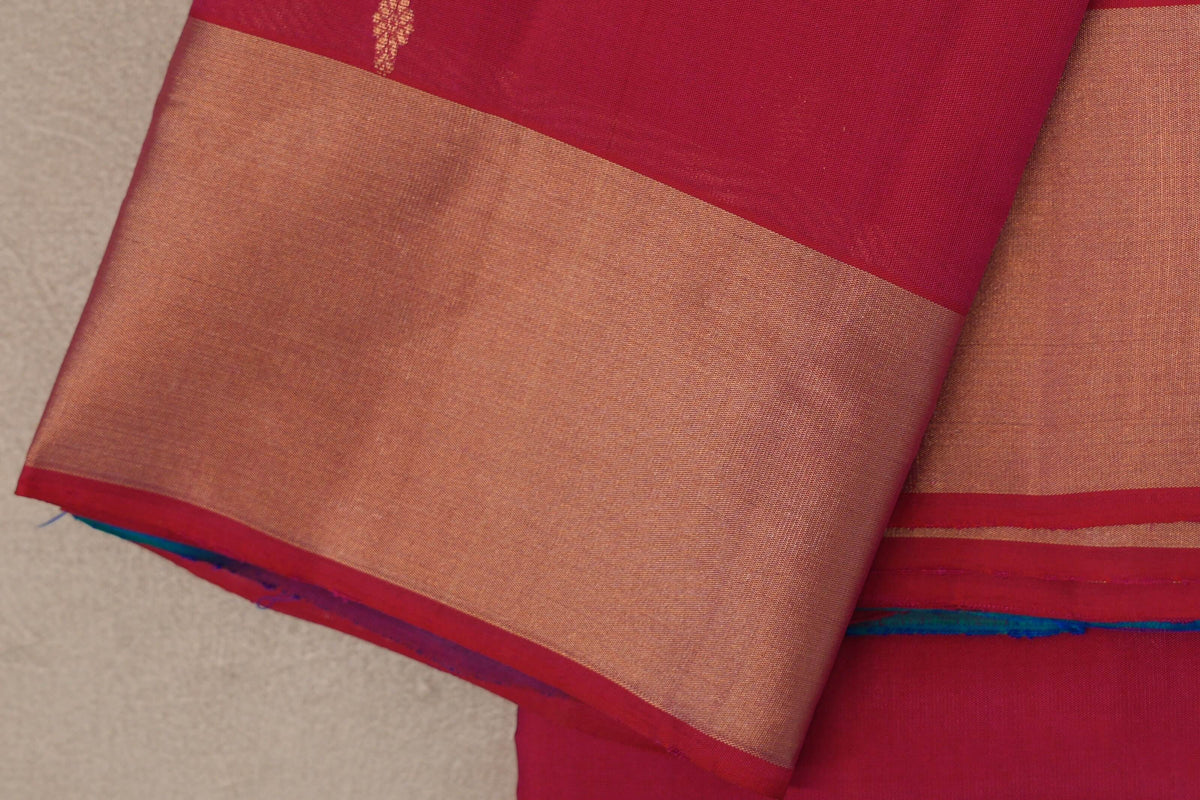 Rani Pink Light Weight Kanchipuram Silk Saree border zoom