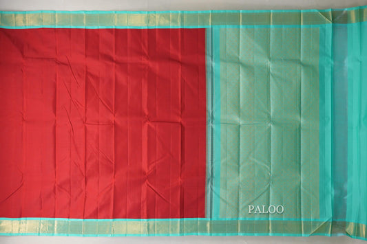 Red Vintage Kanjivaram Silk Saree paloo