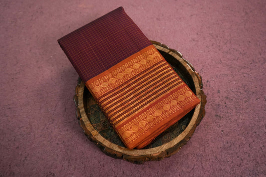 Checked kanchipuram silk saree