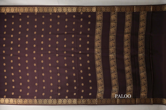 Coffee Brown Mysore Silk Saree paloo