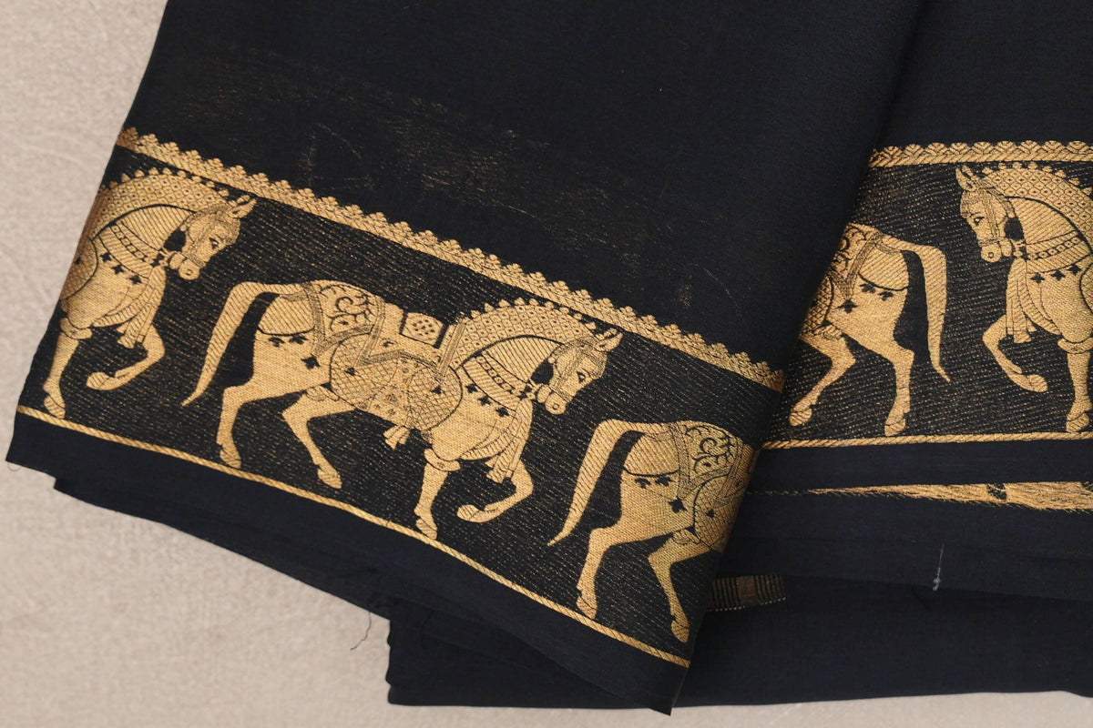 Black Mysore Silk Saree by Shreenivas Silks PSSR0110109