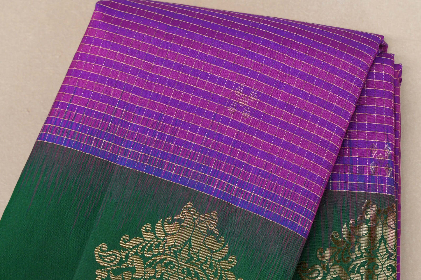 Dual Tone of Purple and Pink Light Weight Kanjivaram Silk Saree by Shreenivas Silks PSSR018946