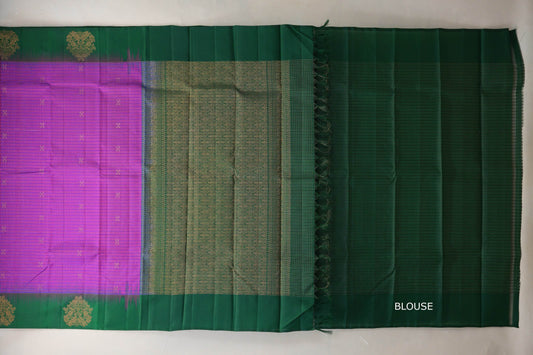 Dual Tone of Purple and Pink Light Weight Kanjivaram Silk Saree by Shreenivas Silks PSSR018946