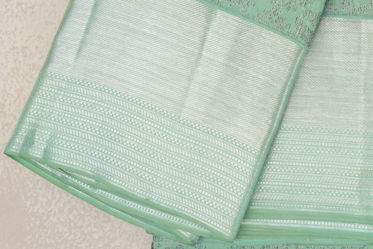 Mint Green Kanjivaram Silk Saree by Tharakaram PSTK040173
