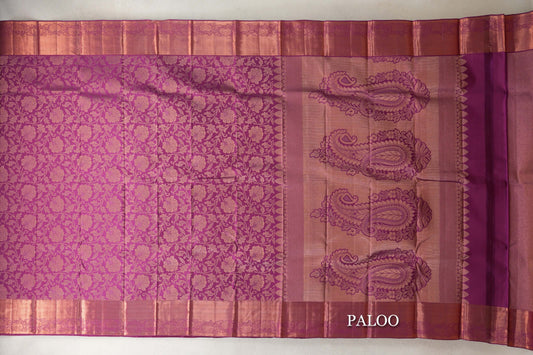 Deep Magenta Kanjivaram Silk Saree by Tharakaram PSTK040174