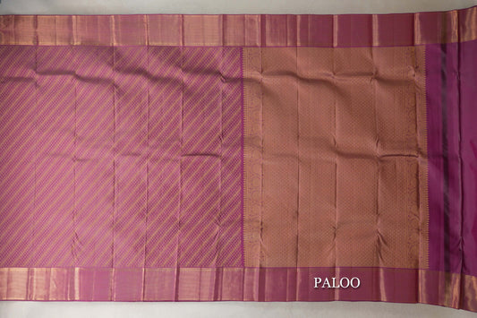 Dark Dusty Pink Kanjivaram Silk Saree by Tharakaram PSTK040182
