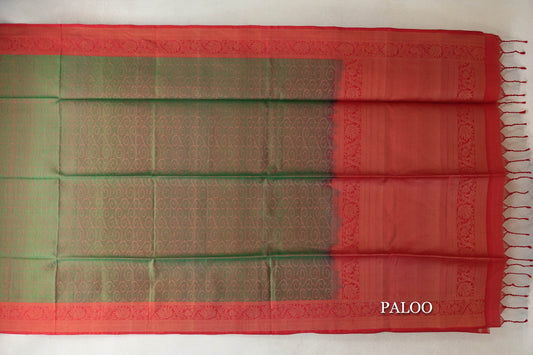 Manthulir with Bright Red Borders Soft Silk Saree by Tharakaram PSTK040188