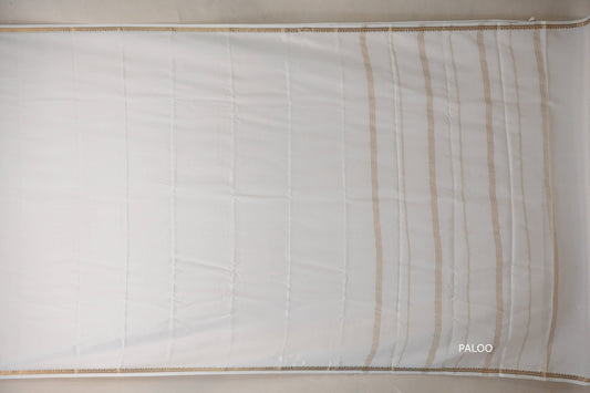 Milk White Mysore Silk Saree PSSR018985