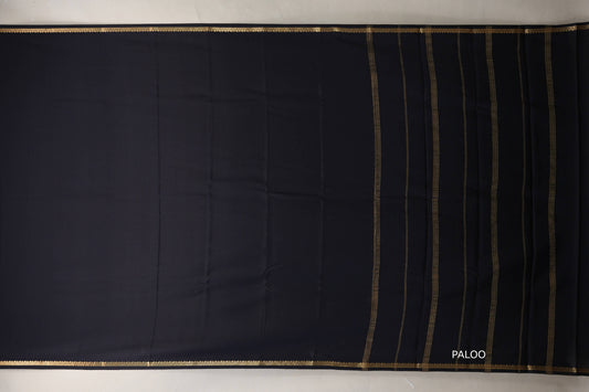 Deep Black Mysore Silk Saree PSSR018990