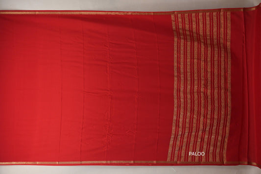 Bright Red Mysore Silk Saree PSSR018992