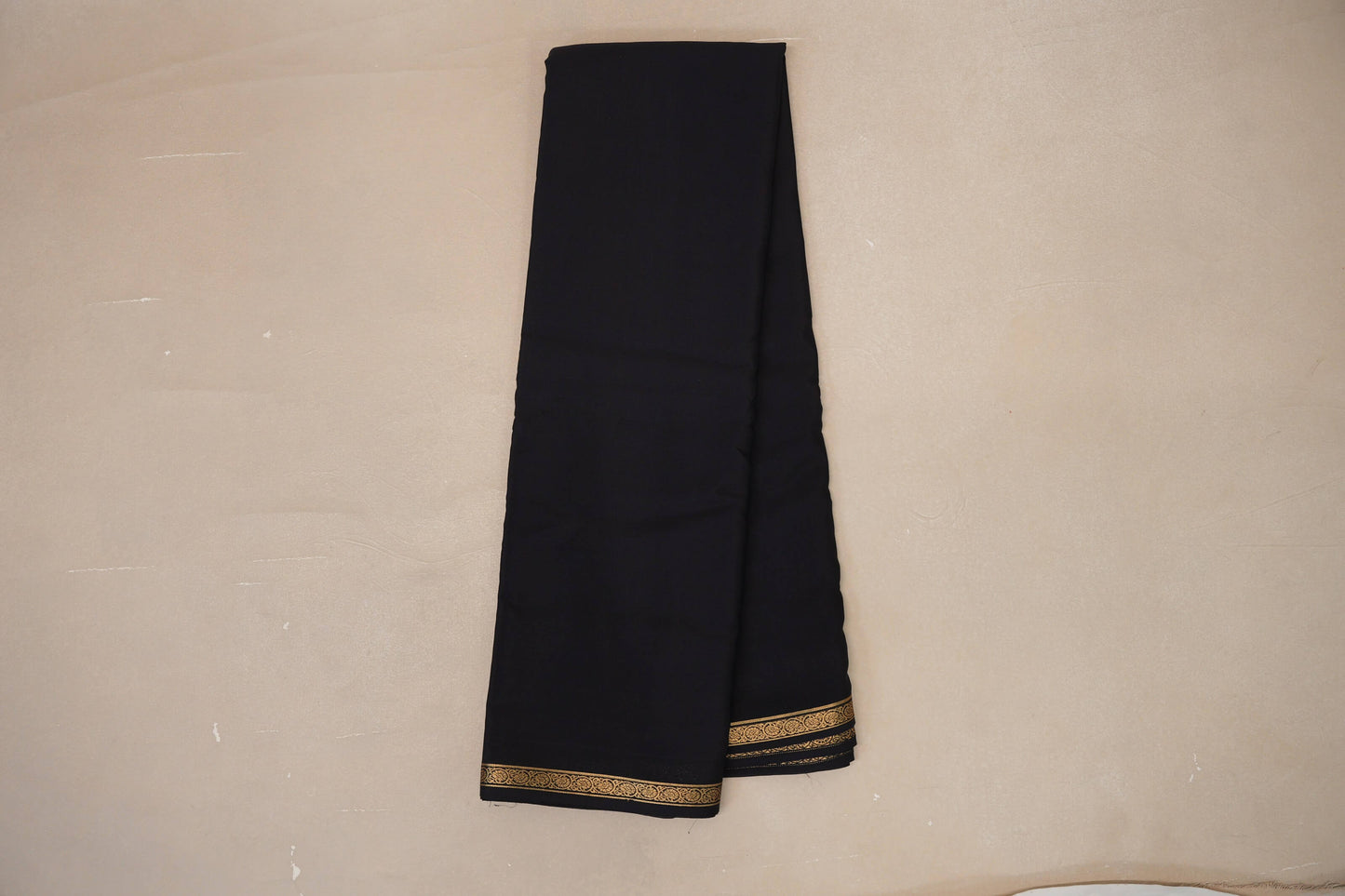 Deep Black Mysore Silk Saree PSSR018993